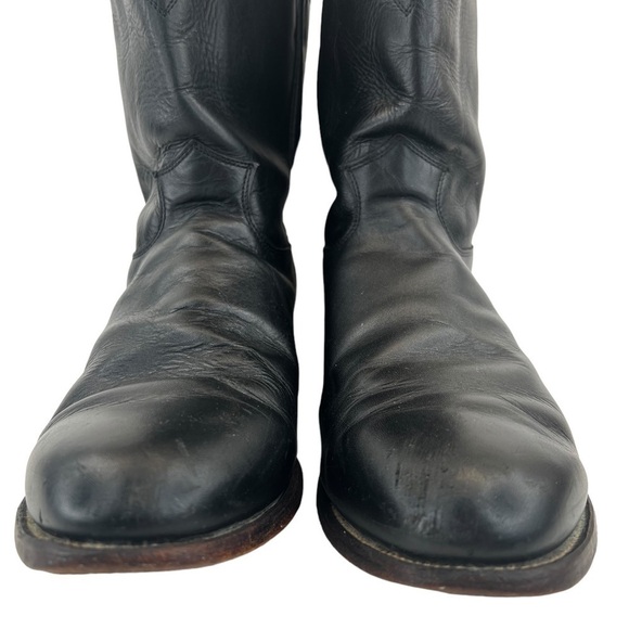 Justin Boots Ropers Collection Black Kipskin Western Boots - Picture 8 of 15